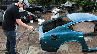 IS THAT ALL RUST  Sandblasting The 240Z Body [upl. by Tillman]