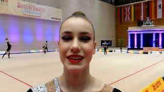 Darja Varfolomeev Rhythmische Sportgymnastik 10 März 2023 Interview über EM Qualifikation [upl. by Ecnirp]