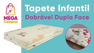 Tapete Tatame Infantil Emborrachado Dobrável Dupla Face [upl. by Acinnej]