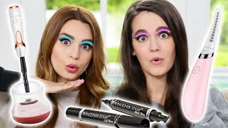 Testing Fun Beauty Gadgets w My Sister GONE WRONG [upl. by Bonney535]