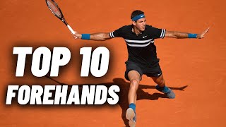 Top 10 Greatest Tennis Forehands In History  ATP Forehand Slow Motion Technique [upl. by Joub721]