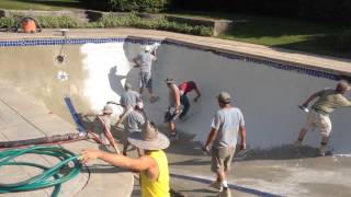 Pool Plaster Installation on a Gunite Pool in Cape Cod By Affordable Pools [upl. by Imailiv]