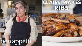 Claire Makes BestEver Barbecued Ribs  From the Test Kitchen  Bon Appétit [upl. by Cassondra]