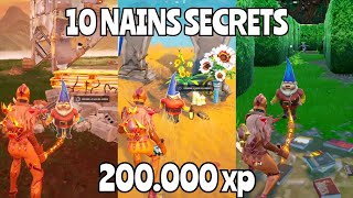 EMPLACEMENT 10 NAINS SECRETS  200000 XP FORTNITE OG  SECRET GNOME QUEST LOCATION FORTNITE OG [upl. by Ainesy]