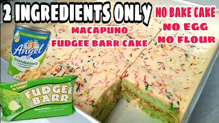 No Bake Fudgee Barr Macapuno Cake  2 Ingredients Only  Sobrang Sarap na Dessert  Madaling Gawin [upl. by Mehalick]