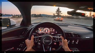 800HP Twin Turbo Audi R8 POV Drive [upl. by Kristoffer]