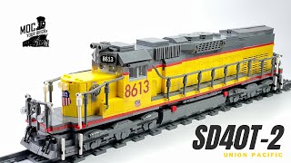 Union Pacific SD40T2 Speed Build Letbricks [upl. by Jilly]