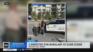 Two arrested after attempting to steal from vacant Rolling Hills Estates landslide homes [upl. by Ahouh168]