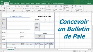 Concevoir un bulletin de Paie sur Excel étape par étape [upl. by Aicenad]