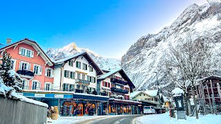 Winter in the Swiss Alps ❄️ Grindelwald is full of snow 🇨🇭 Scenic drive [upl. by Gefen]