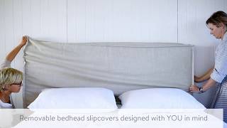 Linen Bed Styling Using Bedhead Slipcovers To Change the Look of Your Room [upl. by Eillib434]