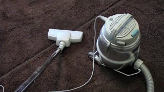 Nilfisk GM80 amp Turbo Brush Dirty Rug Vacuuming [upl. by Nibbor230]