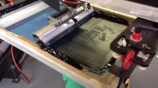 Automatic Screen Printing  4 Color Process with White Underbase [upl. by Siouxie893]