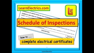 SCHEDULE OF INSPECTIONS – How to fill in electrical forms correctly [upl. by Margeaux]