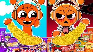 SPRUNKI Animation  OREN Normal Vs Horror Versions Convenience Store Food  Incredibox ASMR Mukbang [upl. by Nehte]