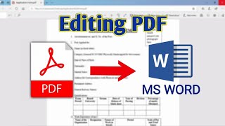 How to Edit PDF File in MS Word  Convert PDF to Word [upl. by Nawad]