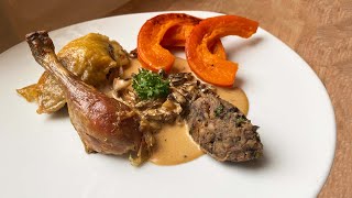 Pintade rôtie  farce végétale potimarrons et sauce aux morilles  Recette facile [upl. by Sul]