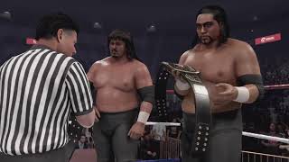 Raw75 WWF Tag Team Champions Headshrinkers vs Quebeckers 👍 [upl. by Aierbma88]