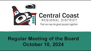 Regular Board Meeting October 10 2024 [upl. by Cassi]