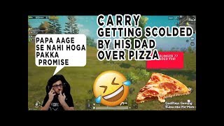 Carryminati Calling His Dad and getting scolded For PIZZA 🤣🤣 [upl. by Swamy]