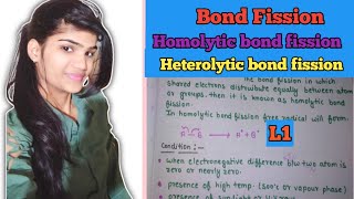 Bond fission Homolytic and heterolytic fission in hindi Homolytic fission Heterolytic fission [upl. by Georgeanna]