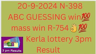 kl Result 3pm kl guessing 20924 N398 klguessingtoday klmasswinning klresulttoday [upl. by Nrehtac]