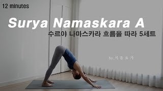 수리야 나마스카라 A의 흐름을 알아보자  아쉬탕가 빈야사A  Surya Namaskara A Routine [upl. by Hardan49]