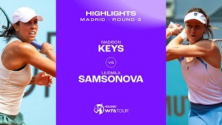 Madison Keys vs Liudmila Samsonova  2024 Madrid Round 3  WTA Match Highlights [upl. by Aleunamme648]