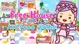 Miga World FREE HOUSE DESIGN  using ALL FREE ITEMS DECORATIONS Miga town tocaboca [upl. by Robbins]