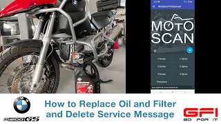 BMW R1200 GS Oil and Filter Change with Service Reset [upl. by Harod547]