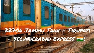 22706 Jammu Tawi  Tirupati  Secunderabad Humsafar Express 🇮🇳  Crossing Faridabad Jn Station [upl. by Aiekram]