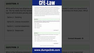 CFE Law Exam Questions and Answers  CFELaw PDF Questions [upl. by Ajax]