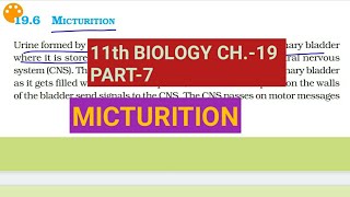 Class 11 BiologyCh19 Part7MicturitionStudy with Farru [upl. by Coward426]