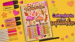 Cómo hacer tu CALENDARIO de SEPTIEMBRE  bulletjournal calendar september fall autumn [upl. by Aleece]