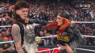 Becky Lynch attacks Dominik and Rhea Ripley  WWE RAW 3252024 [upl. by Ailedo]