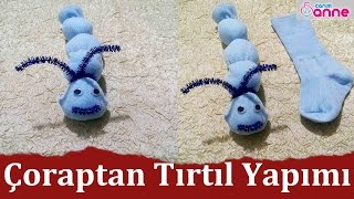 Çoraptan Tırtıl Yapımı  Okul Öncesi Etkinlikleri Kendin Yap DIY Canım Anne Canım Anne [upl. by Esydnac]