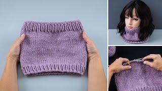 How to knit a warm snoodscarf quickly [upl. by Uhthna920]