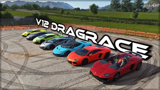 WORLDS GREATEST V12 Lamborghini Dragrace  Forza Horizon 4 [upl. by Nytsrik416]