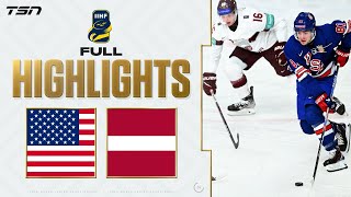 USA vs Latvia FULL HIGHLIGHTS  2024 World Junior Championship quarterfinal [upl. by Riba]