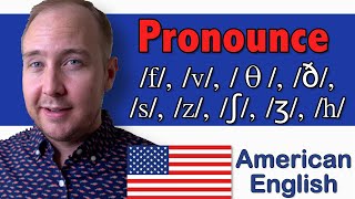 Fricatives f v θ ð s z ʃ ʒ h  44 Sounds of American English [upl. by Aianat]