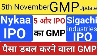 Nykaa IPO GMP Today • Sigachi Industries IPO GMP• Paytm IPO • Policy Bazaar IPO •SJS Enterprise IPO [upl. by Nojram]