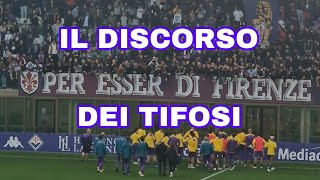 IL DISCORSO DELLA CURVA FIESOLE ALLA FIORENTINA PRIMA DELLA JUVENTUS CARICA TIFOSI AL VIOLA PARK [upl. by Madancy]