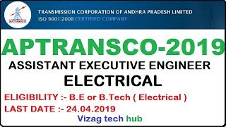 APTRANSCO AEE Notification2019  Assistant executive engineerElectrical [upl. by Stanzel]