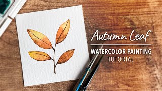 How to Paint a Leaf in Watercolor  Fall Leaf Painting Tutorial [upl. by Viddah222]