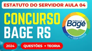 Estatuto dos Servidores Bagé RS Aula 04 2024 [upl. by Hcab]