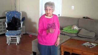 97 year old Granny dancing to Just Dance 2  HOT STUFF [upl. by Aikemal400]