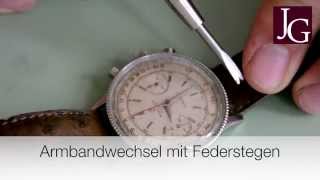 Uhrenarmbandwechsel bei Uhren mit Federstegen [upl. by Noland]