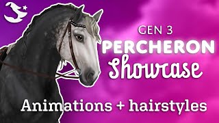 Percheron Showcase  Animations amp hairstyles  Star Stable Online⭐️ [upl. by Aliuqaj]