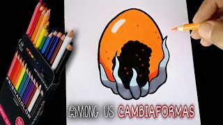 COMO DIBUJAR AL CAMBIAFORMAS DE AMONG US  PASO A PASO  how to draw among us shapeshifter role [upl. by Bick]