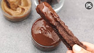 CHURROS DE CHOCOLATE AL HORNO  SALUDABLES Y FÁCILES  VEG [upl. by Selrahcnhoj17]